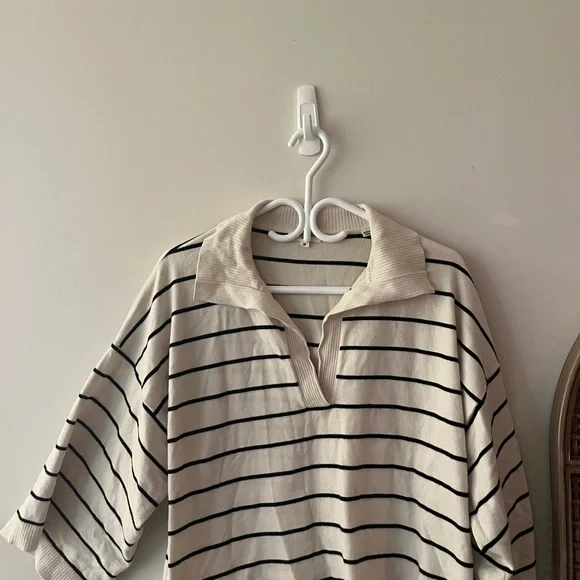 Striped Collared Sweater - Picture 2 of 5